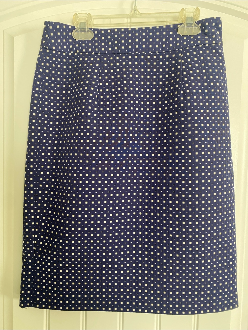 Banana Republic Navy Blue Polka Dot Pencil Skirt